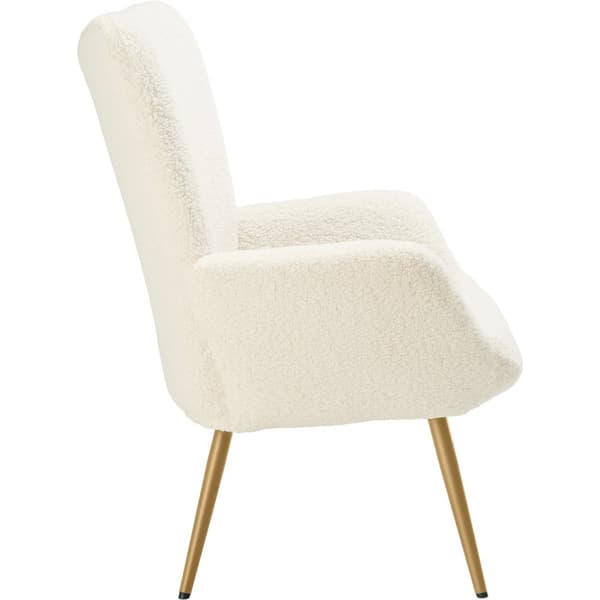Lænestol hygge - Uden skammel,Bouclé creme/guld