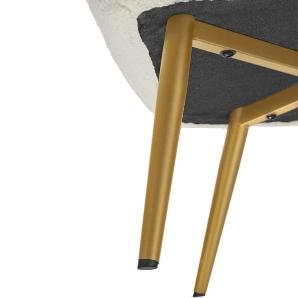 Lænestol hygge - Uden skammel,Bouclé creme/guld