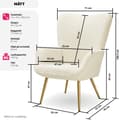 Miniatyrbild 6 av 11: Fåtölj Hygge, ergonomisk, belastningskapacitet 150 kg - Utan pall, Bouclé kräm/guld