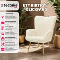 Miniatyrbild 2 av 11: Fåtölj Hygge, ergonomisk, belastningskapacitet 150 kg - Utan pall, Bouclé kräm/guld