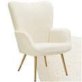Miniatyrbild 1 av 11: Fåtölj Hygge, ergonomisk, belastningskapacitet 150 kg - Utan pall, Bouclé kräm/guld