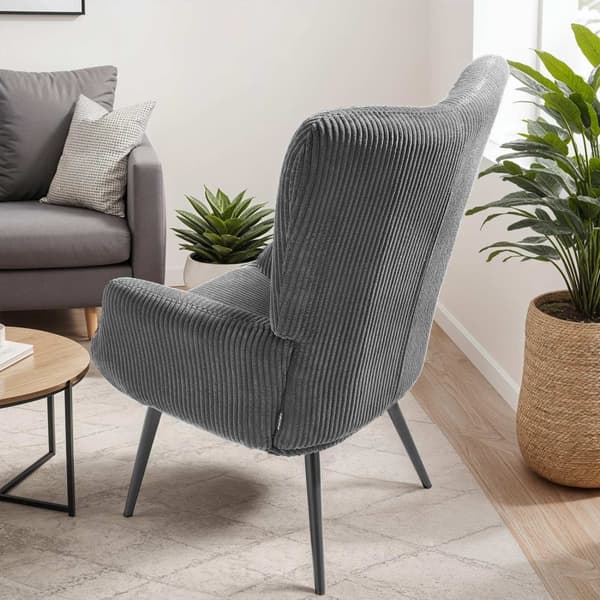Fåtölj Hygge, ergonomisk, belastningskapacitet 150 kg - Utan pall, Bred manchester antracit/svart