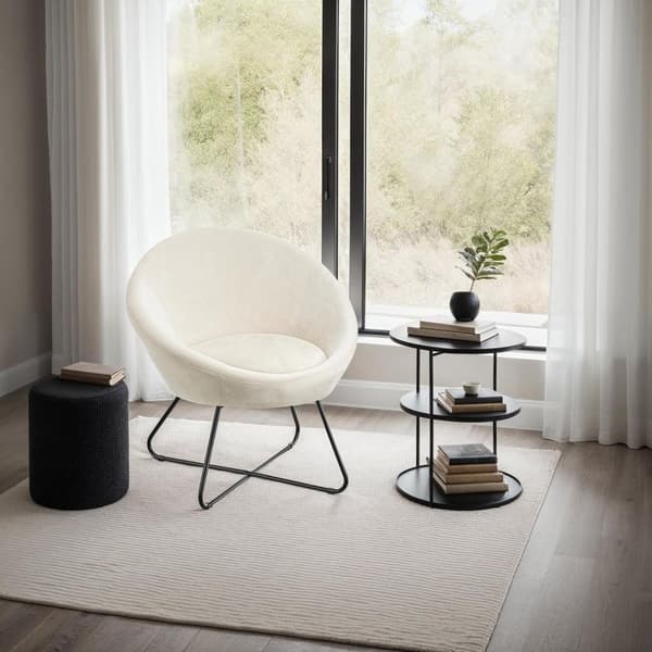 Vadderad fåtölj Centera - Sammetslook Beige