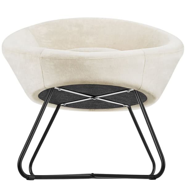 Lænestol Centera, polstret, rund - Velour beige