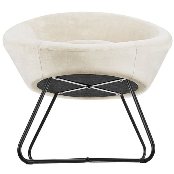 Lænestol Centera, polstret, rund - Velour beige