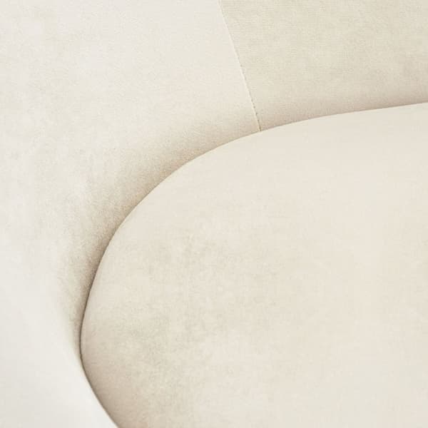 Lænestol Centera, polstret, rund - Velour beige