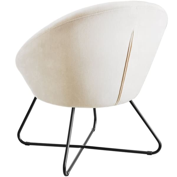 Lænestol Centera, polstret, rund - Velour beige