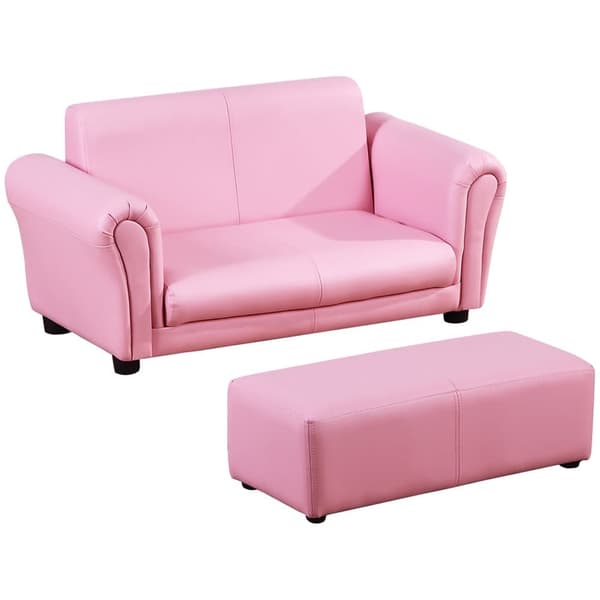 Barnfåtölj med Fotstöd, 83x42x41 cm, Rosa