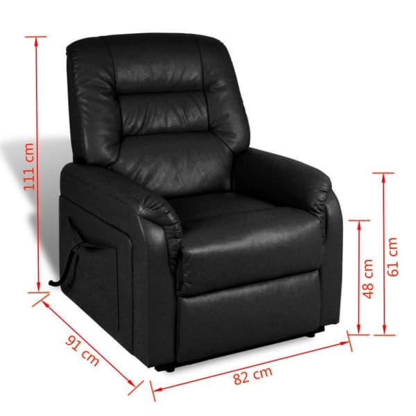 vidaXL Reclinerfåtölj svart konstläder