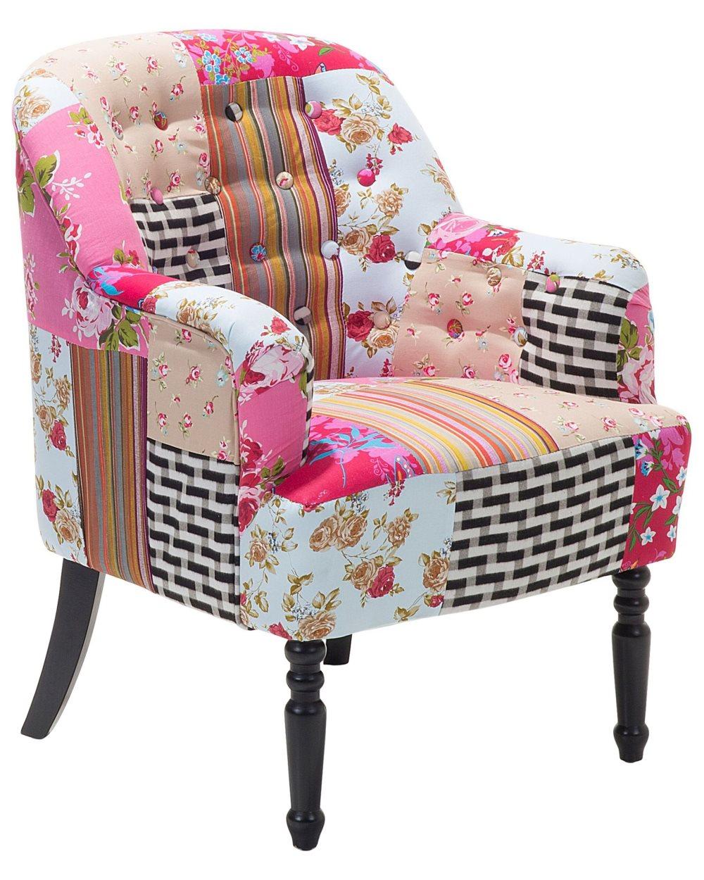 Fåtölj patchwork flerfärgad MANDAL