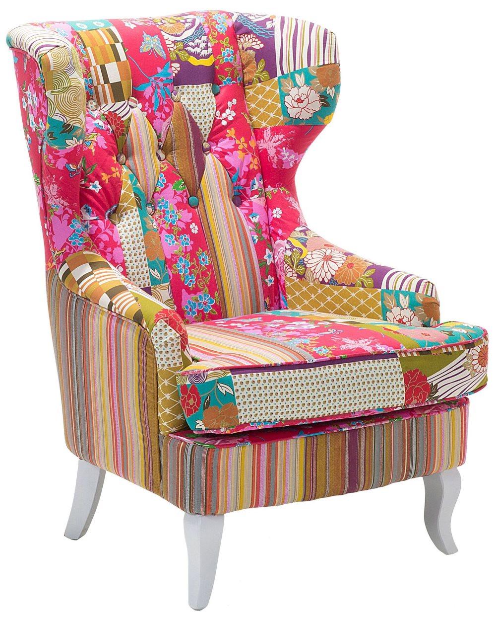 Fåtölj patchwork flerfärgad MOLDE