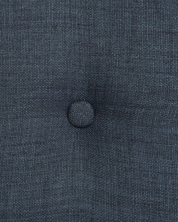 Fåtölj med Fotpall Mörkblå Tyg Dekorativa Knappar Modern Stil