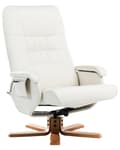 Miniatyrbild 5 av 10: Kontorsstol Beige med Fotpall Konstläder Massage- och Värmefunktion Justerbar Kontor