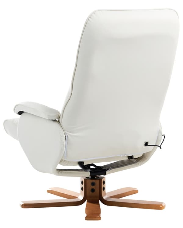 Kontorsstol Beige med Fotpall Konstläder Massage- och Värmefunktion Justerbar Kontor
