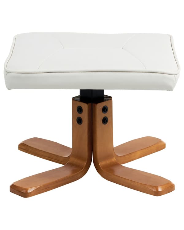 Kontorsstol Beige med Fotpall Konstläder Massage- och Värmefunktion Justerbar Kontor