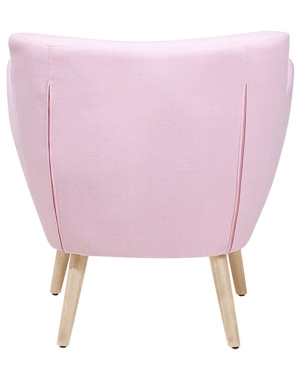 Nojatuoli vaaleanpunainen 71 x 84 x 54 cm polyesteri kumipuu napitettu vaahtomuovi