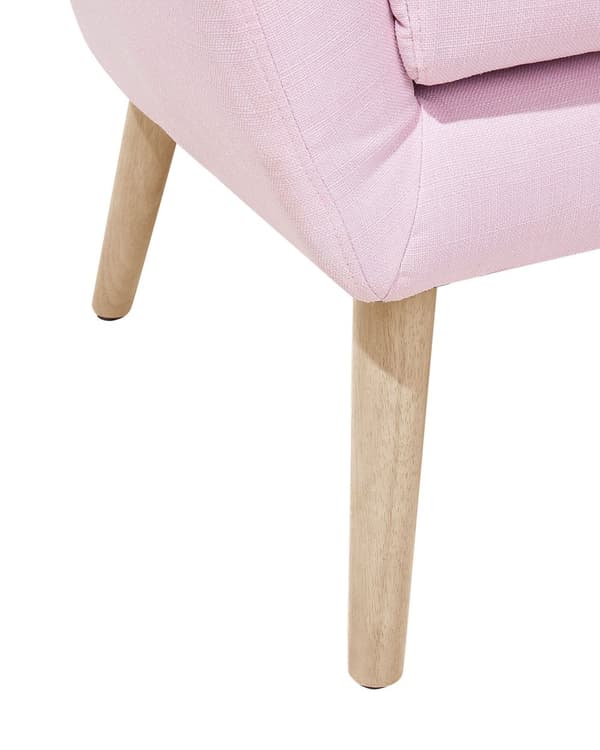 Nojatuoli vaaleanpunainen 71 x 84 x 54 cm polyesteri kumipuu napitettu vaahtomuovi