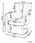 Pikkukuva 3 / 11: Nojatuoli vaaleanharmaa 73 x 100 x 75 cm polyesteri kumipuu vaahtomuovi massiivipuu