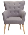Pikkukuva 4 / 11: Nojatuoli vaaleanharmaa 73 x 100 x 75 cm polyesteri kumipuu vaahtomuovi massiivipuu