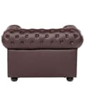 Pikkukuva 5 / 9: Nojatuoli ruskea 108 x 70 x 80 cm nahkaverhoilu chesterfield napitettu
