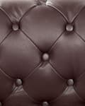 Pikkukuva 7 / 9: Nojatuoli ruskea 108 x 70 x 80 cm nahkaverhoilu chesterfield napitettu