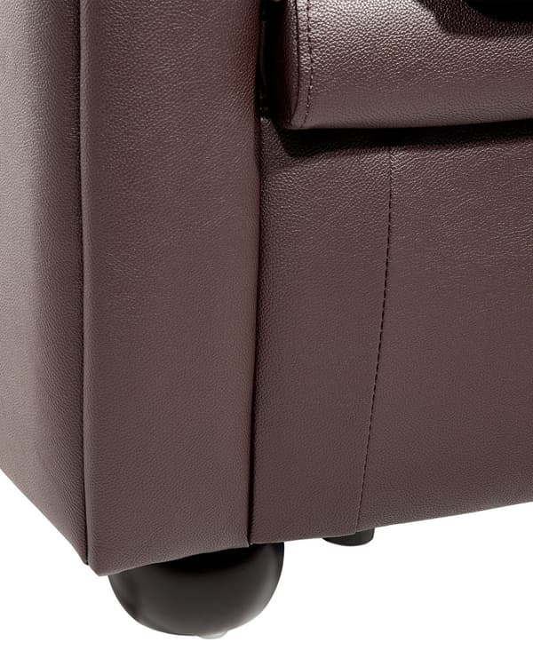 Nojatuoli ruskea 108 x 70 x 80 cm nahkaverhoilu chesterfield napitettu