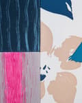 Pikkukuva 7 / 11: Nojatuoli monivärinen 65 x 86 x 57 cm polyesteri tilkkutäkki massiivipuu koivupuu napitettu