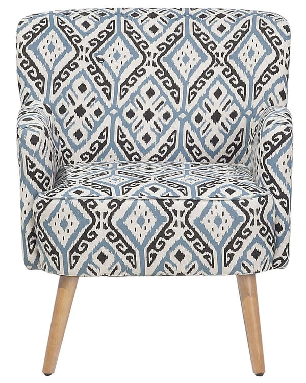 Fåtölj Flerfärgad Klädsel Fotpall Träben Retro Boho Vardagsrum