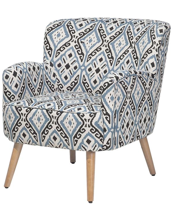 Fåtölj Flerfärgad Klädsel Fotpall Träben Retro Boho Vardagsrum