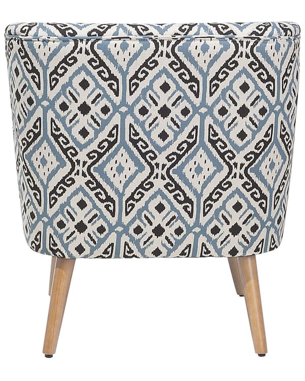 Fåtölj Flerfärgad Klädsel Fotpall Träben Retro Boho Vardagsrum