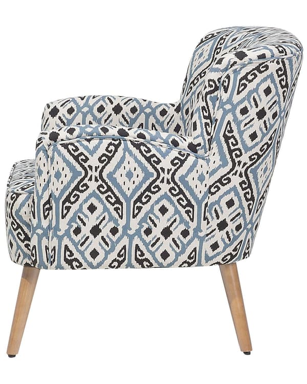 Fåtölj Flerfärgad Klädsel Fotpall Träben Retro Boho Vardagsrum