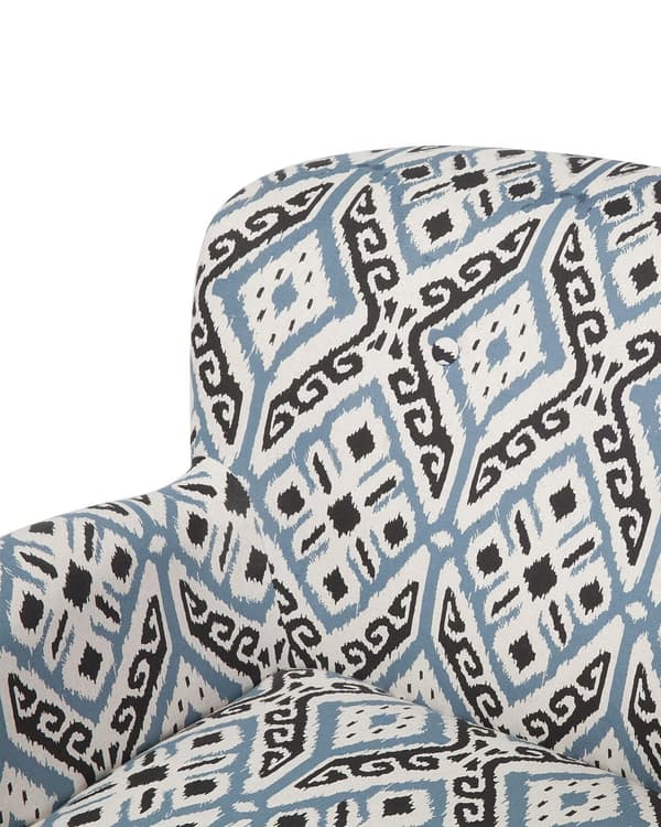 Fåtölj Flerfärgad Klädsel Fotpall Träben Retro Boho Vardagsrum