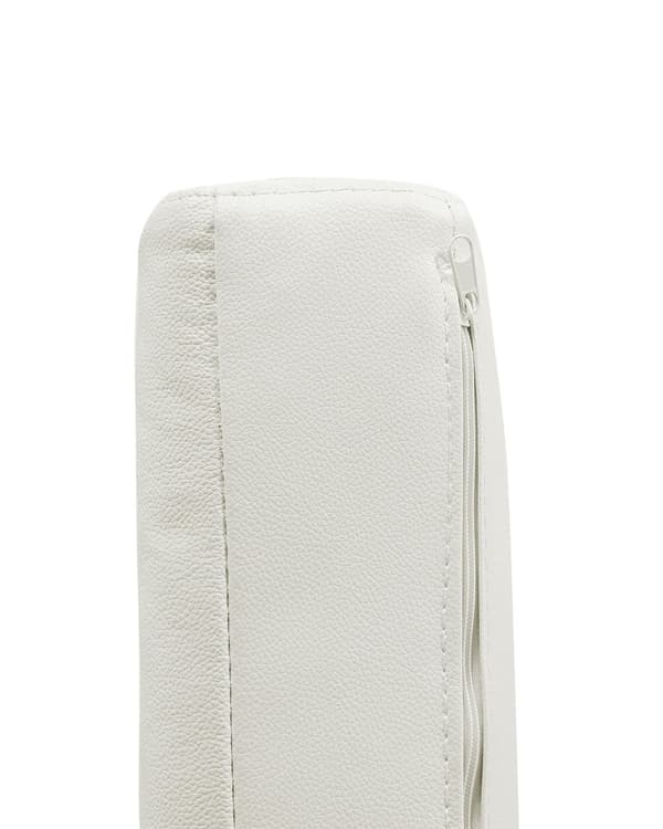 Fåtölj Vit Split-Läder Kromade Ben Klubbstol Retro Design