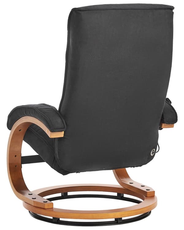 Kontorsstol Svart med Fotpall Polyestertyg Klädd Träram Massage- och Värmefunktion Retro Design