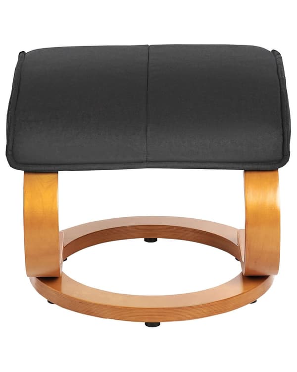 Kontorsstol Svart med Fotpall Polyestertyg Klädd Träram Massage- och Värmefunktion Retro Design