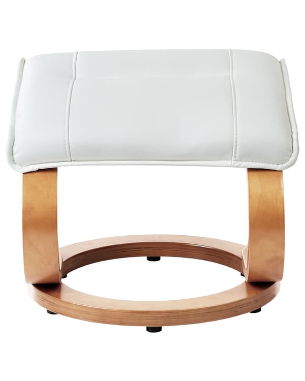 Kontorsstol Vit med Fotpall Konstläder Massage- och Värmefunktion Justerbar Träram Retro Design