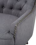 Miniatyrbild 6 av 11: Fåtölj Mörkgrå Knappar Tuftad Svarta Ben Dekorativ Chesterfield Stil Vardagsrum