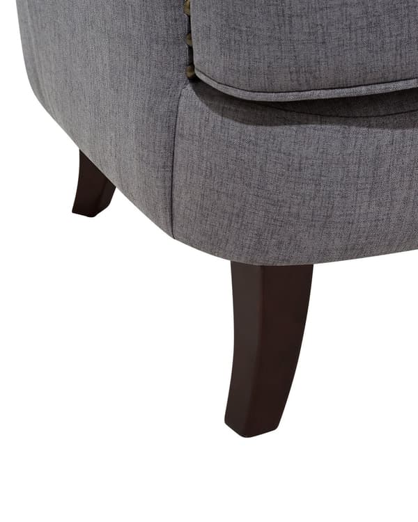 Fåtölj Mörkgrå Knappar Tuftad Svarta Ben Dekorativ Chesterfield Stil Vardagsrum
