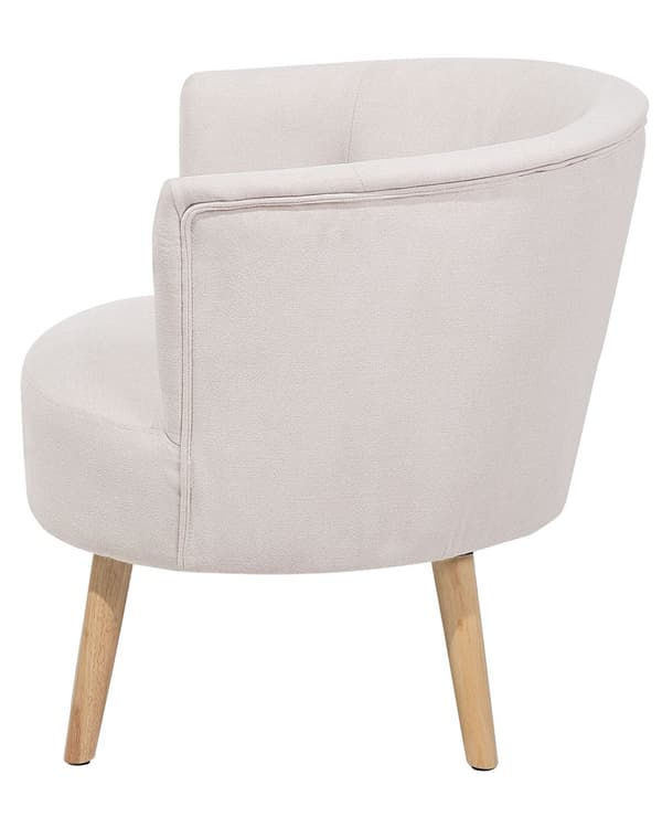 Fåtölj Krämvit Klädsel Rundad Ryggstöd Retro Design