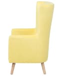 Pikkukuva 5 / 11: Nojatuoli keltainen 74 x 108 x 60 cm sametti kumipuu korkea selkänoja retro