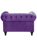 Pikkukuva 5 / 11: Nojatuoli violetti 110 x 70 x 75 cm samettiverhoilu chesterfield napitettu