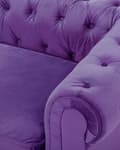 Pikkukuva 9 / 11: Nojatuoli violetti 110 x 70 x 75 cm samettiverhoilu chesterfield napitettu