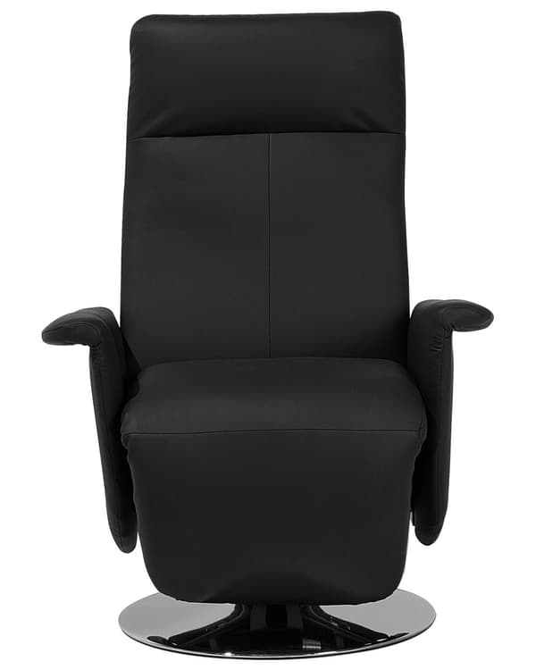 Fåtölj Justerbart Ryggstöd Konstläder Svart Minimalistisk Modern Design