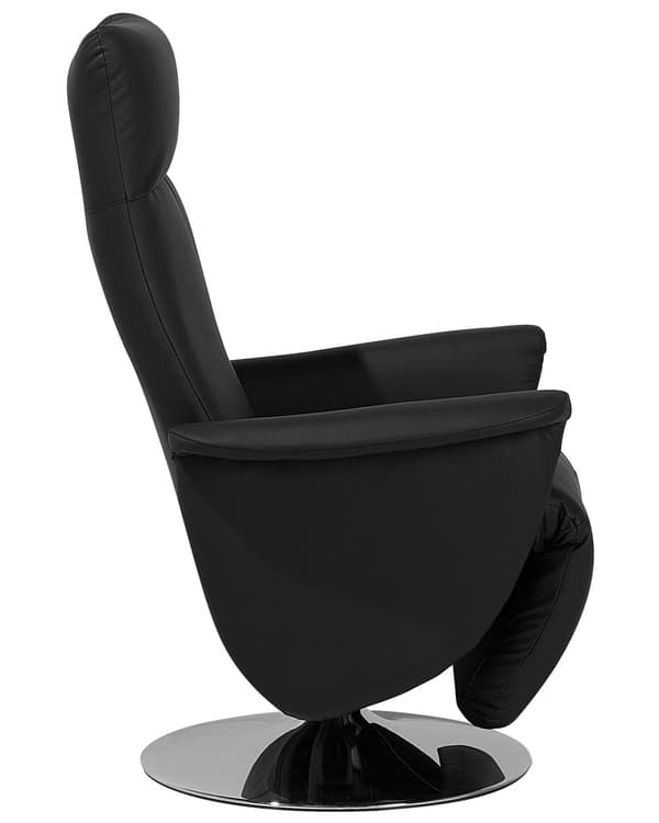 Fåtölj Justerbart Ryggstöd Konstläder Svart Minimalistisk Modern Design
