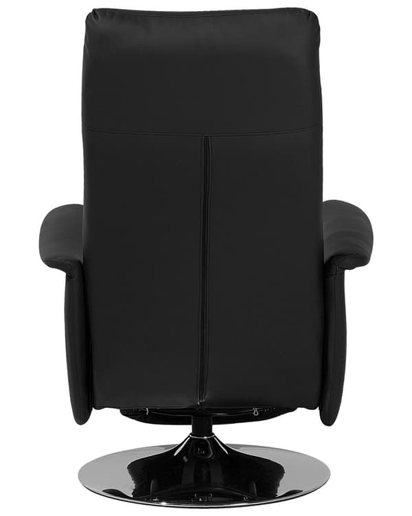 Fåtölj Justerbart Ryggstöd Konstläder Svart Minimalistisk Modern Design