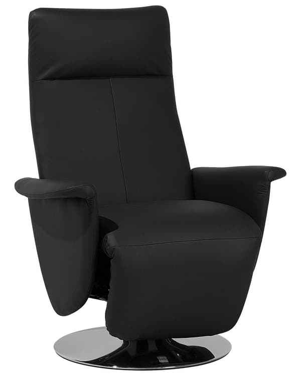 Fåtölj Justerbart Ryggstöd Konstläder Svart Minimalistisk Modern Design