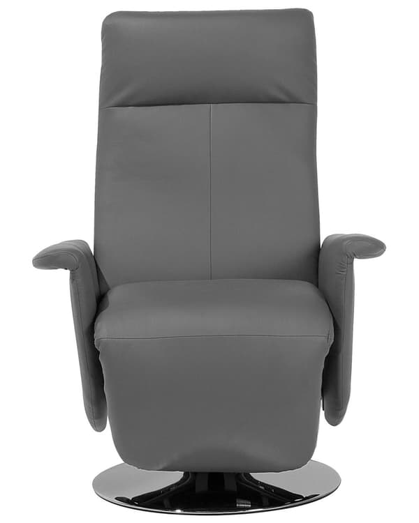 Fåtölj Justerbart Ryggstöd Konstläder Grå Minimalistisk Modern Design
