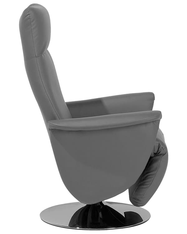 Fåtölj Justerbart Ryggstöd Konstläder Grå Minimalistisk Modern Design