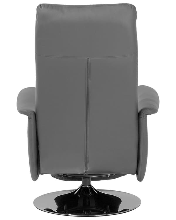 Fåtölj Justerbart Ryggstöd Konstläder Grå Minimalistisk Modern Design