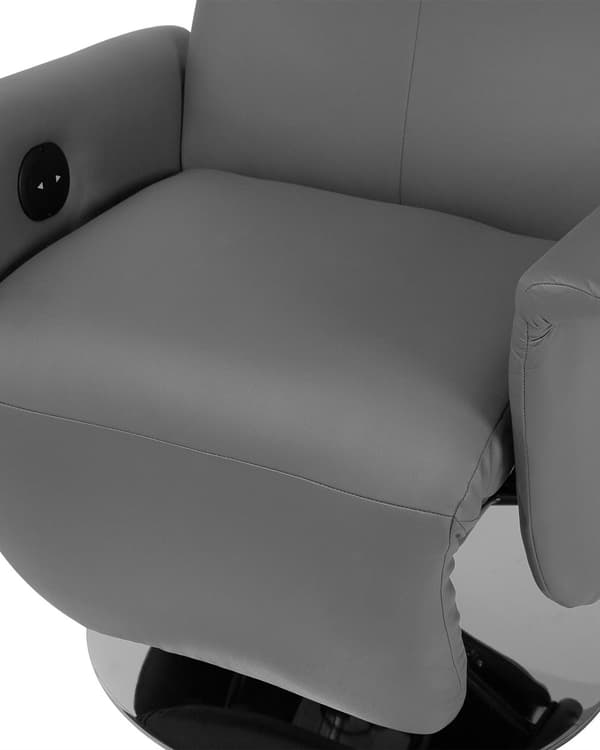 Fåtölj Justerbart Ryggstöd Konstläder Grå Minimalistisk Modern Design